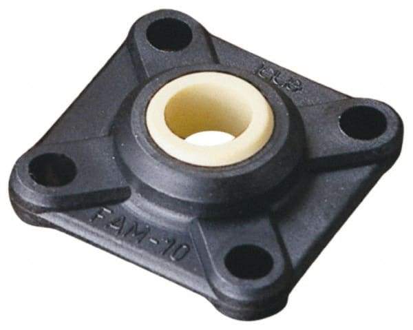 Igus - 16mm ID, 16.5mm OAH 4-Bolt Flange Bearing - 314 Lb Dyn Cap, 36" Btw Mnt Hole Ctrs, Thermoplastic - Exact Tool & Supply