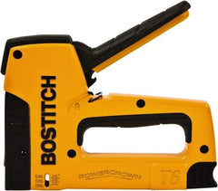 Stanley Bostitch - Manual Staple Gun - 1/4, 5/16, 3/8, 1/2, 9/16" Staples, 84 Lb Capacity, Yellow, Aluminum Die Cast - Exact Tool & Supply