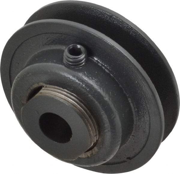 Browning - 1/2" Inside Diam x 2-1/2" Outside Diam, 1 Groove, Variable Pitched Sheave - Belt Section 3L, 1-11/16" Sheave Thickness, 17/32 to 25/32" Face Width - Exact Tool & Supply