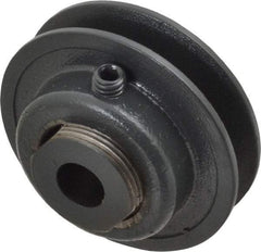 Browning - 1/2" Inside Diam x 2-1/2" Outside Diam, 1 Groove, Variable Pitched Sheave - Belt Section 3L, 1-11/16" Sheave Thickness, 17/32 to 25/32" Face Width - Exact Tool & Supply