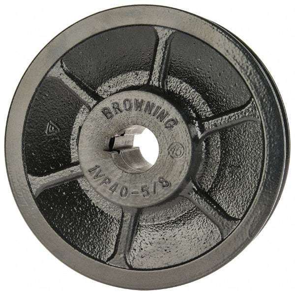 Browning - 5/8" Inside Diam x 3-3/4" Outside Diam, 1 Groove, Variable Pitched Sheave - Belt Sections 3L, 4L, A, 5L & B, 1-7/8" Sheave Thickness, 21/32 to 1-1/32" Face Width - Exact Tool & Supply