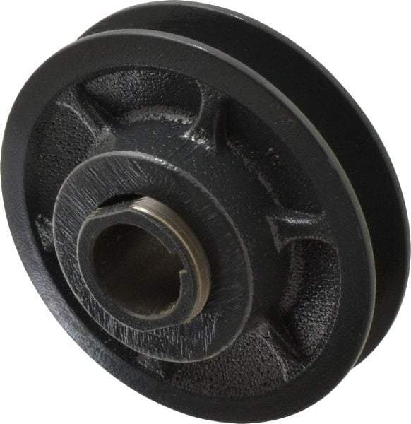 Browning - 7/8" Inside Diam x 3-3/4" Outside Diam, 1 Groove, Variable Pitched Sheave - Belt Sections 3L, 4L, A, 5L & B, 1-7/8" Sheave Thickness, 21/32 to 1-1/32" Face Width - Exact Tool & Supply