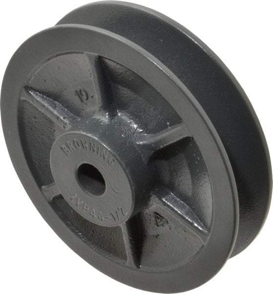 Browning - 1/2" Inside Diam x 4.15" Outside Diam, 1 Groove, Variable Pitched Sheave - Belt Sections 3L, 4L, A, 5L & B, 1-7/8" Sheave Thickness, 21/32 to 1-1/32" Face Width - Exact Tool & Supply