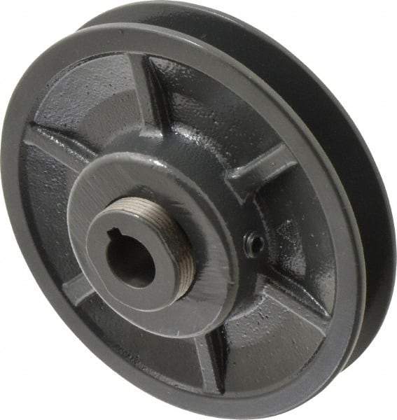 Browning - 5/8" Inside Diam x 4-3/4" Outside Diam, 1 Groove, Variable Pitched Sheave - Belt Sections 3L, 4L, A, 5L & B, 1-15/16" Sheave Thickness, 11/16 to 1-1/16" Face Width - Exact Tool & Supply