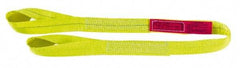 Lift-All - 3' Long x 6" Wide, 9,600 Lb Vertical Capacity, 1 Ply, Polyester Web Sling - 7,700 Lb Choker Capacity, Yellow - Exact Tool & Supply