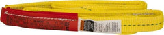 Lift-All - 4' Long x 1" Wide, 1,600 Lb Vertical Capacity, 1 Ply, Polyester Web Sling - 1,250 Lb Choker Capacity, Yellow, with Web Sling for Lifting - Exact Tool & Supply