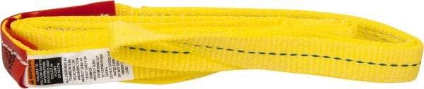 Lift-All - 6' Long x 1" Wide, 1,600 Lb Vertical Capacity, 1 Ply, Polyester Web Sling - 1,250 Lb Choker Capacity, Yellow, with Web Sling for Lifting - Exact Tool & Supply