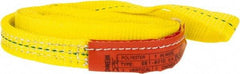 Lift-All - 12' Long x 1" Wide, 1,600 Lb Vertical Capacity, 1 Ply, Polyester Web Sling - 1,250 Lb Choker Capacity, Yellow - Exact Tool & Supply