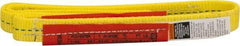 Lift-All - 3' Long x 1" Wide, 1,600 Lb Vertical Capacity, 1 Ply, Polyester Web Sling - 1,250 Lb Choker Capacity, Yellow - Exact Tool & Supply