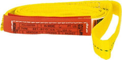 Lift-All - 6' Long x 1" Wide, 1,600 Lb Vertical Capacity, 1 Ply, Polyester Web Sling - 1,250 Lb Choker Capacity, Yellow - Exact Tool & Supply