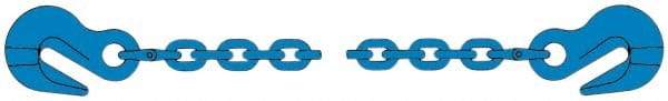 Pewag - 10' Long, 17,900 Lb Basket Capacity, 17,900 Lb Vertical Capacity, 1 Ply, Alloy Steel Web Sling - 17,900 Lb Choker Capacity, SGG Chain Sling, 1/2" Diam Chain, Blue, with 1 Grab Hook on Each End - Exact Tool & Supply
