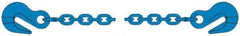 Pewag - 10' Long, 17,900 Lb Basket Capacity, 17,900 Lb Vertical Capacity, 1 Ply, Alloy Steel Web Sling - 17,900 Lb Choker Capacity, SGG Chain Sling, 1/2" Diam Chain, Blue, with 1 Grab Hook on Each End - Exact Tool & Supply