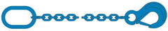 Pewag - 5' Long, 10,600 Lb Basket Capacity, 10,600 Lb Vertical Capacity, 1 Ply, Alloy Steel Web Sling - 10,600 Lb Choker Capacity, SOS Chain Sling, 3/8" Diam Chain, Blue, with Sling Hook & Master Link - Exact Tool & Supply