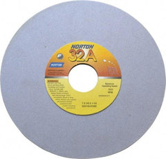 Norton - 7" Diam x 1-1/4" Hole x 1/8" Thick, K Hardness, 100 Grit Surface Grinding Wheel - Aluminum Oxide, Type 1, Fine Grade, 3,600 Max RPM, Vitrified Bond, No Recess - Exact Tool & Supply