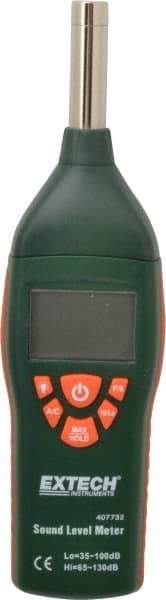 Extech - A and C Frequency Weight, LCD Display Sound Meter - 65 to 130 Decibels - Exact Tool & Supply