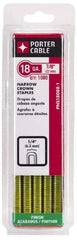 Porter-Cable - 5/8" Long x 1/4" Wide, 18 Gauge Narrow Crown Construction Staple - Grade 2 Steel, Galvanized Finish - Exact Tool & Supply