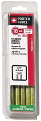 Porter-Cable - 1-1/4" Long x 1/4" Wide, 18 Gauge Narrow Crown Construction Staple - Grade 2 Steel, Galvanized Finish - Exact Tool & Supply