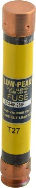 Cooper Bussmann - 300 VDC, 600 VAC, 25 Amp, Time Delay General Purpose Fuse - Bolt-on Mount, 127mm OAL, 100 at DC, 300 at AC (RMS) kA Rating, 13/16" Diam - Exact Tool & Supply