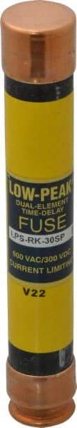 Cooper Bussmann - 300 VDC, 600 VAC, 30 Amp, Time Delay General Purpose Fuse - Fuse Holder Mount, 127mm OAL, 100 at DC, 300 at AC (RMS) kA Rating, 13/16" Diam - Exact Tool & Supply