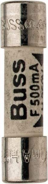 Cooper Bussmann - 250 VAC, 32 VDC, 0.5 Amp, Fast-Acting Miniature Ceramic Fuse - 20mm OAL, 5mm Diam - Exact Tool & Supply