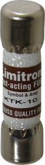 Cooper Bussmann - 600 VAC, 10 Amp, Fast-Acting General Purpose Fuse - Fuse Holder Mount, 1-1/2" OAL, 100 at AC kA Rating, 13/32" Diam - Exact Tool & Supply