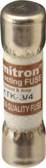 Cooper Bussmann - 600 VAC, 0.75 Amp, Fast-Acting General Purpose Fuse - Fuse Holder Mount, 1-1/2" OAL, 100 at AC kA Rating, 13/32" Diam - Exact Tool & Supply