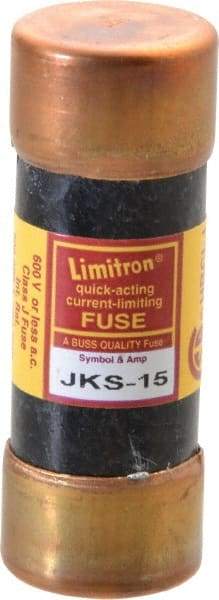 Cooper Bussmann - 600 VAC, 15 Amp, Fast-Acting General Purpose Fuse - Fuse Holder Mount, 2-1/4" OAL, 200 (RMS) kA Rating, 13/16" Diam - Exact Tool & Supply