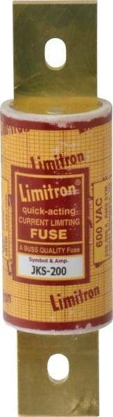 Cooper Bussmann - 600 VAC, 200 Amp, Fast-Acting General Purpose Fuse - Bolt-on Mount, 5-3/4" OAL, 200 (RMS) kA Rating, 1-5/8" Diam - Exact Tool & Supply
