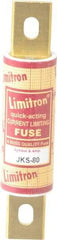 Cooper Bussmann - 600 VAC, 80 Amp, Fast-Acting General Purpose Fuse - Bolt-on Mount, 4-5/8" OAL, 200 (RMS) kA Rating, 1-1/8" Diam - Exact Tool & Supply