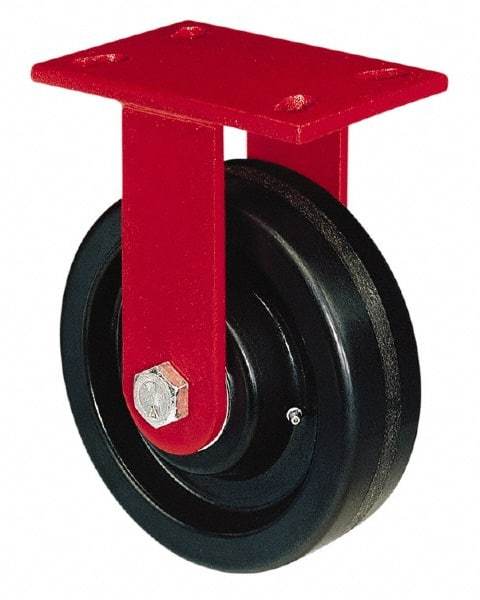 Hamilton - 4" Diam x 2" Wide x 5-5/8" OAH Top Plate Mount Rigid Caster - Polyurethane, 750 Lb Capacity, Precision Sealed Bearing, 4-1/2 x 6-1/2" Plate - Exact Tool & Supply