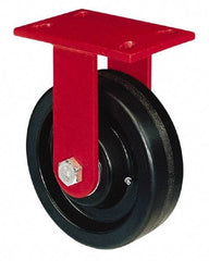 Hamilton - 4" Diam x 2" Wide x 5-5/8" OAH Top Plate Mount Rigid Caster - Polyurethane, 750 Lb Capacity, Precision Sealed Bearing, 4-1/2 x 6-1/2" Plate - Exact Tool & Supply