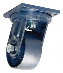 Hamilton - 10" Diam x 4" Wide x 13" OAH Top Plate Mount Swivel Caster - Polyurethane, 5,000 Lb Capacity, Tapered Bearing, 8-1/2 x 8-1/2" Plate - Exact Tool & Supply
