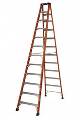 Louisville - 5 Steps, 12' High, Type IAA Rating, Fiberglass Step Ladder - Exact Tool & Supply