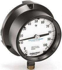 Ashcroft - 4-1/2" Dial, 1/2 Thread, 0-10,000 Scale Range, Pressure Gauge - Exact Tool & Supply