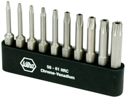 10 Piece - T7s; T8s; T9s; T10s; T15s; T20s; T25s; T27s; T30s; T40s - Security Torx Power Bit Bel Pack Set with Holder - Exact Tool & Supply