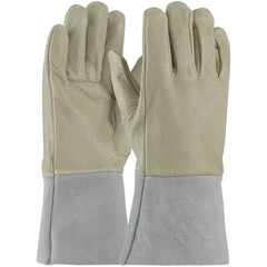 ‎75-320/XL Welders / Foundry Gloves - Mig Tig - Top Grain Pigskin - Split Leather Gauntlet Cuff - Sewn w/Kevlar - Exact Tool & Supply