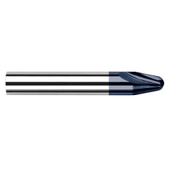 Runner Cutters - 0.1250″ (1/8) Radius × 0.2750″ Length of Cut × 20° per side Carbide Runner Cutter, 2 Flutes, AlTiN Coated - Exact Tool & Supply
