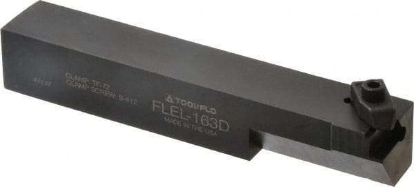 Tool-Flo - External Thread, Left Hand Cut, 1" Shank Width x 1" Shank Height Indexable Threading Toolholder - 6" OAL, FL 3R Insert Compatibility, FLE Toolholder, Series FLEL - Exact Tool & Supply