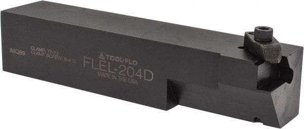 Tool-Flo - External Thread, Left Hand Cut, 1-1/4" Shank Width x 1-1/4" Shank Height Indexable Threading Toolholder - 6" OAL, FL 4R Insert Compatibility, FLE Toolholder, Series FLEL - Exact Tool & Supply