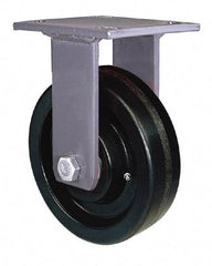 Hamilton - 8" Diam x 2" Wide x 9-1/2" OAH Top Plate Mount Rigid Caster - Polyurethane, 1,500 Lb Capacity, Precision Sealed Bearing, 4 x 4-1/2" Plate - Exact Tool & Supply