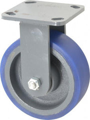Hamilton - 6" Diam x 2" Wide x 7-1/2" OAH Top Plate Mount Rigid Caster - Polyurethane, 960 Lb Capacity, Precision Sealed Bearing, 4 x 4-1/2" Plate - Exact Tool & Supply