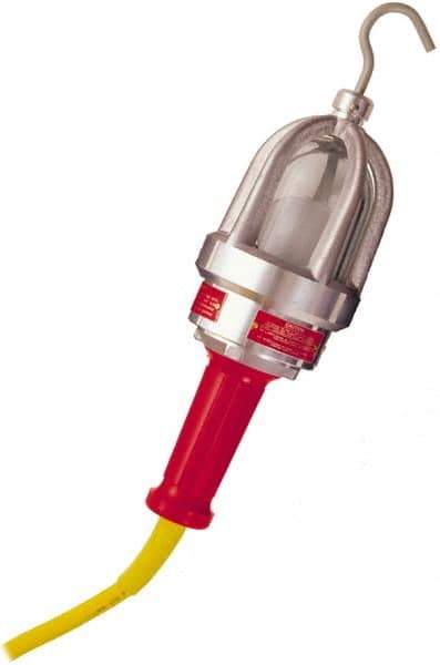 Woodhead Electrical - 120 VAC, 100 Watt, Electric, Incandescent Portable Handheld Work Light - 25' Cord, 1 Head, 1,000 Lumens, Aluminum, 16-1/2" Long x 127mm Wide x 419.1mm High - Exact Tool & Supply