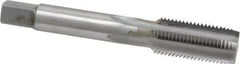 Made in USA - 9/16-18 UNF 2B 4 Flute Bright Finish Carbide-Tipped Straight Flute Machine Tap - Plug, Right Hand Thread, 3-19/32" OAL, H3 Limit, Oversize, Through Coolant - Exact Tool & Supply