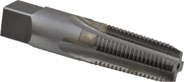 Made in USA - 1/4-18 NPTF Thread, 4 Flute Standard Pipe Tap - 2-7/16" OAL, Bright Finish, Carbide-Tipped - Exact Tool & Supply