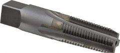 Made in USA - 1/4-18 NPTF Thread, 4 Flute Standard Pipe Tap - 2-7/16" OAL, Bright Finish, Carbide-Tipped - Exact Tool & Supply