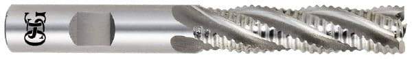 OSG - 5/8" Diam, Coarse Pitch, 2" LOC, 4 Flute Cobalt Corner Chamfer Roughing End Mill - Uncoated, 4-1/8" OAL, 5/8" Shank Diam, Single End, Centercutting, 30° Helix - Exact Tool & Supply