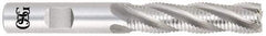 OSG - 1-1/4" Diam, Fine Pitch, 3" LOC, 6 Flute Cobalt Roughing Square End Mill - Uncoated, 5-1/2" OAL, 1-1/4" Shank Diam, Single End, Centercutting, 30° Helix - Exact Tool & Supply