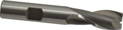 OSG - 17/32", 1-1/8" LOC, 1/2" Shank Diam, 3-1/8" OAL, 2 Flute, Cobalt Square End Mill - Single End, Uncoated, Spiral Flute, 30° Helix, Centercutting, Right Hand Cut, Right Hand Flute, Series 520 - Exact Tool & Supply