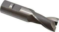 OSG - 7/8", 1-1/2" LOC, 7/8" Shank Diam, 3-3/4" OAL, 2 Flute, Cobalt Square End Mill - Single End, Uncoated, Spiral Flute, 30° Helix, Centercutting, Right Hand Cut, Right Hand Flute, Series 520 - Exact Tool & Supply