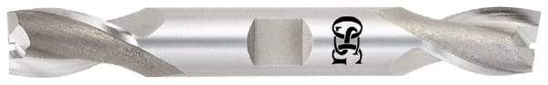 OSG - 11/16", 1-5/16" LOC, 3/4" Shank Diam, 5" OAL, 2 Flute, Cobalt Square End Mill - Double End, Uncoated, Spiral Flute, 30° Helix, Centercutting, Right Hand Cut, Right Hand Flute, Series 522 - Exact Tool & Supply